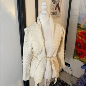 Women's Cream Sweater Cardigan